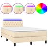 vidaXL kr&eacute;msz&iacute;nű sz&ouml;vet rug&oacute;s &eacute;s LED-es &aacute;gy matraccal 120 x 200 cm