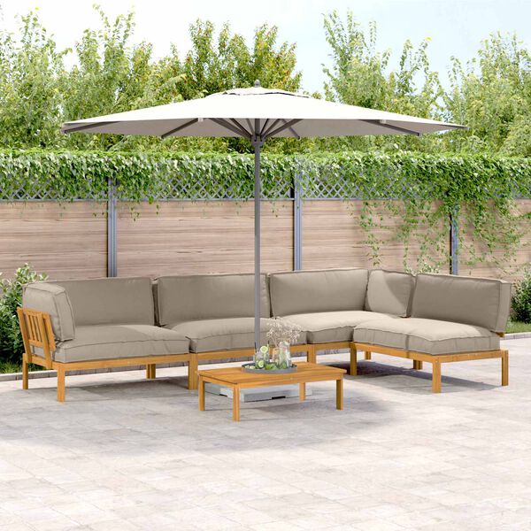 vidaXL Kanap&eacute; Szett p&aacute;rn&aacute;val Egysz&iacute;nű 5 pcs T&oacute;psz&iacute;nű T&ouml;m&ouml;r Ak&aacute;cfa