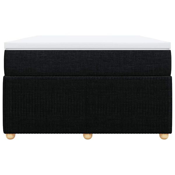 vidaXL fekete sz&ouml;vet rug&oacute;s &aacute;gy matraccal 120 x 200 cm