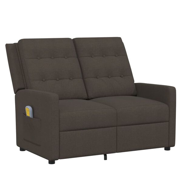 vidaXL 2 személyes barna szövet dönthető masszázsfotel