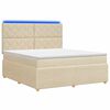 vidaXL LED Boxspring &Aacute;gy Mattal Kr&eacute;msz&iacute;nű 160 x 200 cm Sz&ouml;vet