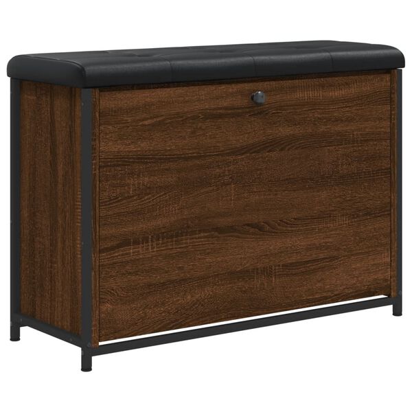 vidaXL barna t&ouml;lgysz&iacute;nű cipőpad lehajthat&oacute; fi&oacute;kkal 82x32x56 cm