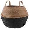vidaXL K&eacute;zi n&ouml;v&eacute;nyed&eacute;ny Fekete &Oslash; 45 x 36 cm 100% Tengeri fű