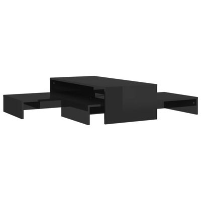 vidaXL fekete rakásolható dohányzóasztal-garnitúra 60 x 60 x 30 cm