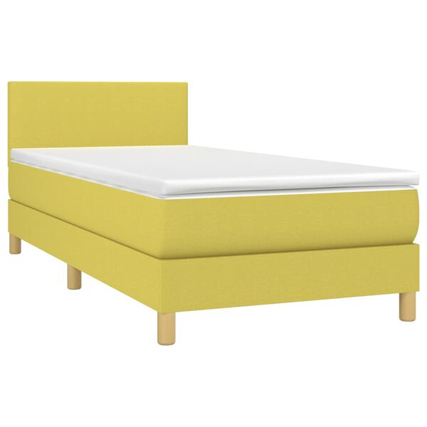 vidaXL z&ouml;ld sz&ouml;vet rug&oacute;s &eacute;s LED-es &aacute;gy matraccal 100x200 cm