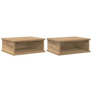 vidaXL &Eacute;jjeli asztal 2 pcs Artisan t&ouml;lgy 40 x 31 x 15 cm Faanyag