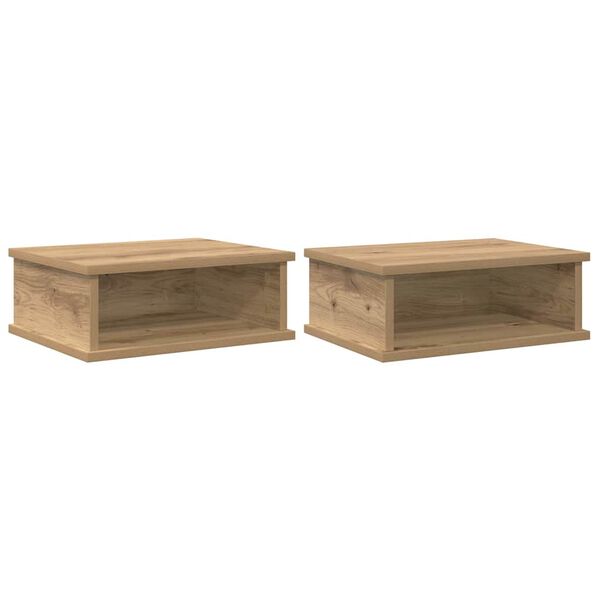 vidaXL &Eacute;jjeli asztal 2 pcs Artisan t&ouml;lgy 40 x 31 x 15 cm Faanyag