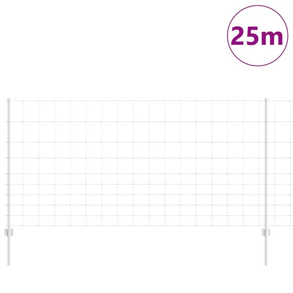 vidaXL Ker&iacute;t&eacute;s oszlopokkal Ez&uuml;st 1,2 x 25 m Ac&eacute;l
