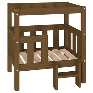 vidaXL m&eacute;zbarna t&ouml;m&ouml;r fenyőfa kutya&aacute;gy 65,5x50,5x70 cm