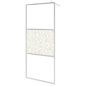 vidaXL zuhanyfal kőmint&aacute;s ESG &uuml;veggel 90 x 195 cm