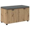 vidaXL Cipőpad P&aacute;rn&aacute;val K&eacute;zműves T&ouml;lgy 80 x 38 x 46 cm Szerelt Fa