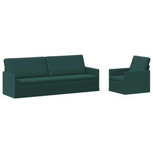 vidaXL Kanap&eacute; Szett 2 pcs S&ouml;t&eacute;tz&ouml;ld Sz&ouml;vet