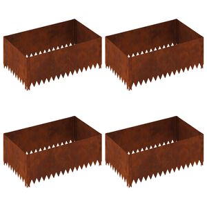 vidaXL Fűszeg&eacute;lyez&eacute;s 4 db 100 x 60 x 35 cm Ac&eacute;l Rozsd&aacute;s