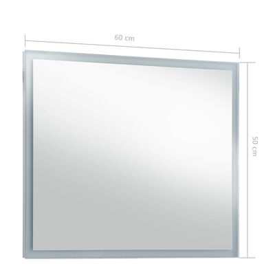 vidaXL LED-es fürdőszobai falitükör 60 x 50 cm