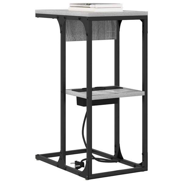 vidaXL &Eacute;jjeliszekr&eacute;ny Sz&uuml;rke Sonoma 41,5 x 26 x 60,5 cm Faanyag