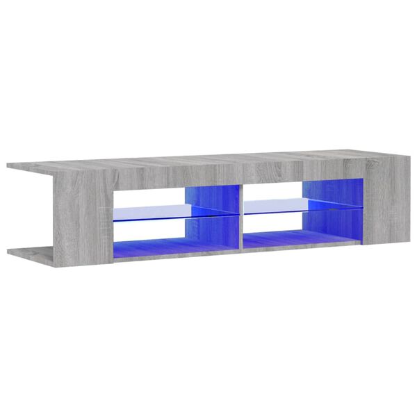 vidaXL szürke sonoma színű TV-szekrény LED-lámpákkal 135 x 39 x 30 cm