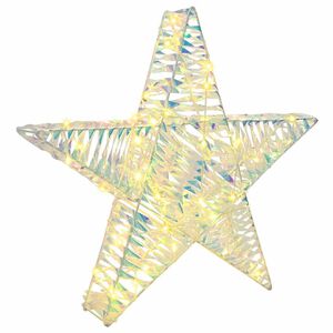 vidaXL 3D Csillag 50 LED Meleg feh&eacute;r 55 x 52.5 x 9 cm PET