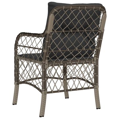 vidaXL 2 db szürke polyrattan kerti szék párnával