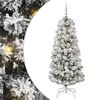 vidaXL Műanyag Hajtogat&oacute;s Kar&aacute;csonyfa 150 LED Z&ouml;ld &eacute;s Feh&eacute;r 150 cm