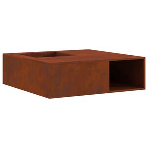 vidaXL Tűzrak&oacute; Rozsd&aacute;s 100 x 100 x 30 cm Időj&aacute;r&aacute;s&aacute;ll&oacute; Ac&eacute;l