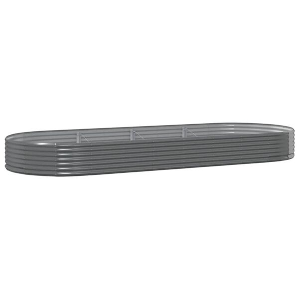 vidaXL szürke horganyzott acél kerti magaságyás 373x140x36 cm