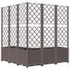 vidaXL barna polipropilén rácsos kerti ültetőláda 120 x 120 x 136 cm