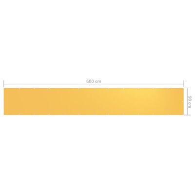 vidaXL sárga oxford-szövet erkélyparaván 90 x 600 cm