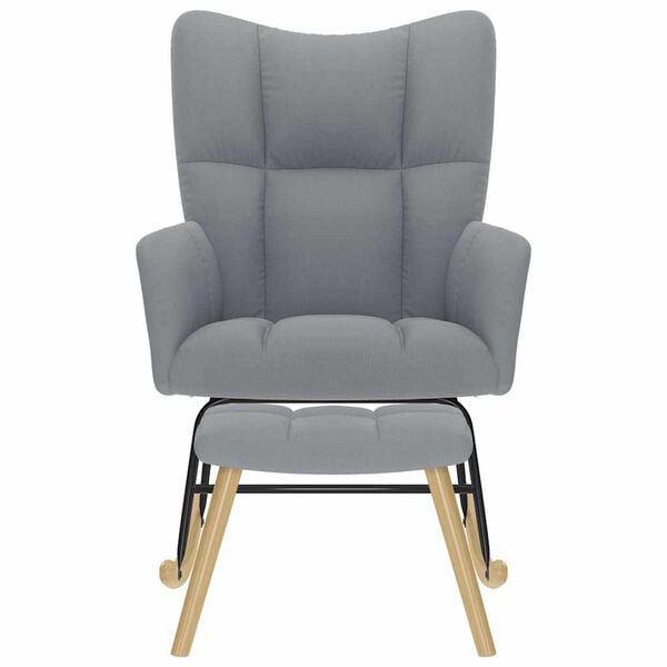 vidaXL világosszürke szövet hintaszék lábtartóval