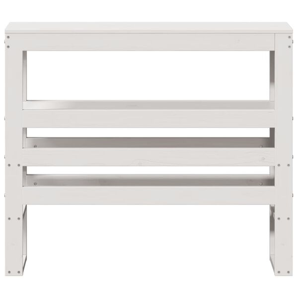 vidaXL feh&eacute;r t&ouml;m&ouml;r fenyőfa fejt&aacute;mla polcokkal 90 cm