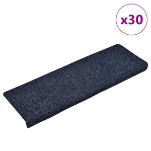 vidaXL &ouml;ntapad&oacute;s l&eacute;pcsőszőnyegek 30 db 65 x 21 x 4 cm k&eacute;k t&eacute;glalap alak&uacute; sz&eacute;llel