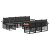 vidaXL K&uuml;lt&eacute;ri kanap&eacute; szett 11 pcs Fekete &eacute;s S&ouml;t&eacute;tsz&uuml;rke Poli&eacute;szter