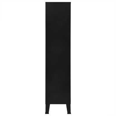 vidaXL ipari fekete acél könyvespolc 90 x 40 x 180 cm