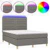 vidaXL s&ouml;t&eacute;tsz&uuml;rke sz&ouml;vet rug&oacute;s &eacute;s LED-es &aacute;gy matraccal 140x200 cm