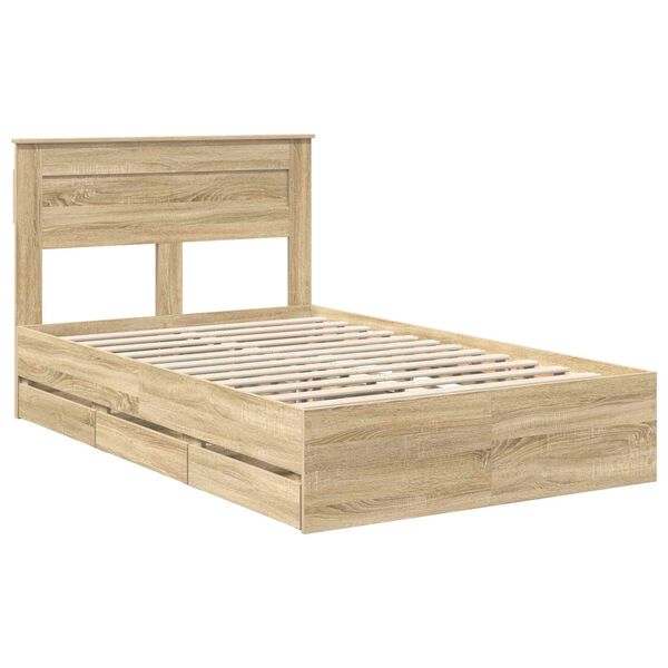 vidaXL &Aacute;gykeret fi&oacute;kkal t&aacute;rol&oacute;val Sonoma t&ouml;lgy 120 x 200 cm M&eacute;rn&ouml;ki Fa