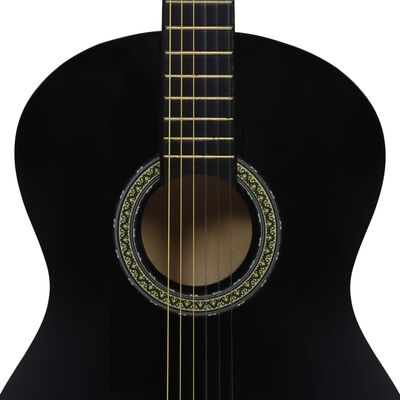 vidaXL fekete 4/4-es klasszikus gitár kezdőknek tokkal 39"