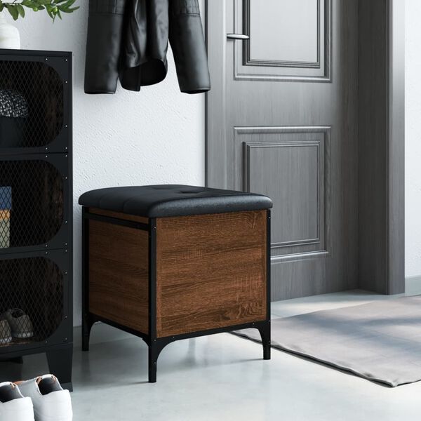 vidaXL barna t&ouml;lgy sz&iacute;nű szerelt fa t&aacute;rol&oacute;pad 42 x 42 x 45 cm