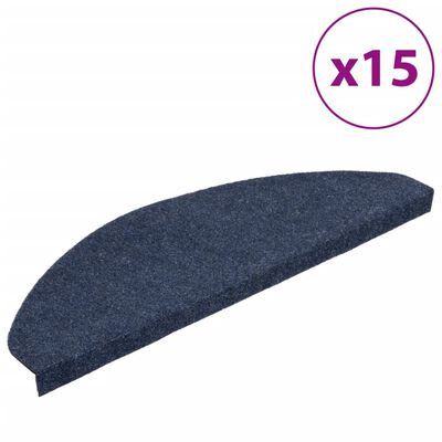 vidaXL 15 db kék öntapadó lépcsőszőnyeg 65x22,5x3,5 cm