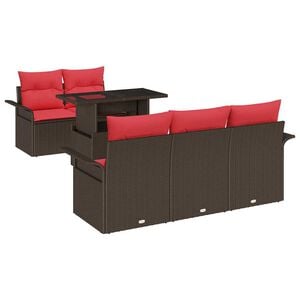 vidaXL Kerti Kanap&eacute; Szett 6 db Barna [Műanyag]: Poly Rattan