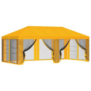 vidaXL Napernyő ponyva oldalfalakkal S&aacute;rga 600,5 x 300,5 cm Poli&eacute;szter