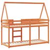 vidaXL viaszbarna tömör fenyőfa ágy emelettel és tetővel 75 x 190 cm