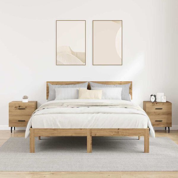 vidaXL &Eacute;jjeliszekr&eacute;ny 2 pcs Artisan t&ouml;lgy 40 x 35 x 47,5 cm Faanyag