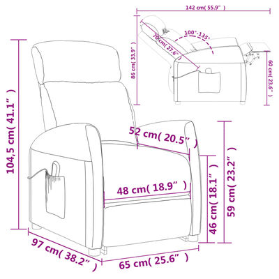 vidaXL világossárga szövet felállást segítő fotel