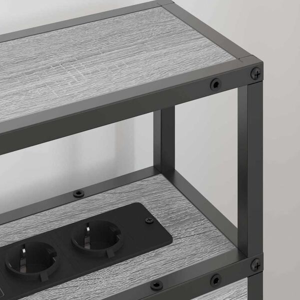 vidaXL T&aacute;rol&oacute; fejt&aacute;mla polcokkal t&aacute;rol&oacute;val Sz&uuml;rke sonoma 75 cm Faanyag