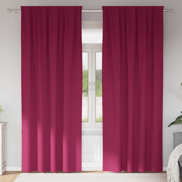 vidaXL Fekete F&uuml;gg&ouml;ny Gyűrűkkel 2 pcs Bord&oacute; 245 x 140 cm Poli&eacute;szter