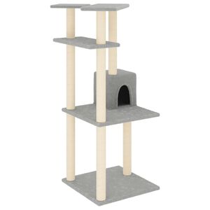 vidaXL vil&aacute;gossz&uuml;rke macskab&uacute;tor sziz&aacute;l kapar&oacute;f&aacute;kkal 123 cm
