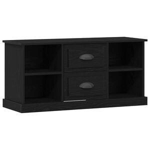 vidaXL TV szekr&eacute;ny fi&oacute;kkal Fekete t&ouml;lgy 99,5 x 35,5 x 48 cm Faanyag