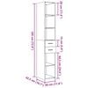 vidaXL feh&eacute;r szerelt fa magasszekr&eacute;ny 30 x 42,5 x 185 cm