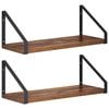 vidaXL Falpolcok 2 db Antik Fa 40 x 16 x 15,5 cm