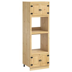 vidaXL Cabinet ajt&oacute;val SKI M&eacute;zes Barna 66 x 58 x 207 cm T&ouml;m&ouml;r fenyőfa