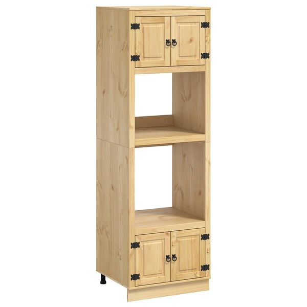 vidaXL Cabinet ajt&oacute;val SKI M&eacute;zes Barna 66 x 58 x 207 cm T&ouml;m&ouml;r fenyőfa
